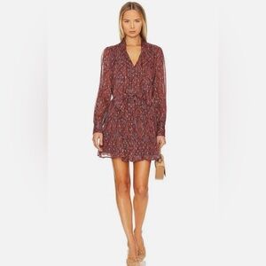 PAIGE Burgundy Long Sleeve Dress